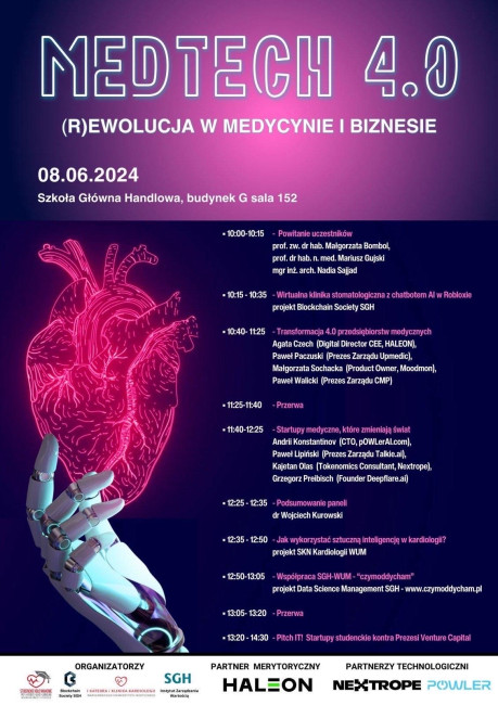 plakat wydarzenia MedTech 4.0 - (R)ewolucja w medycynie i biznesie