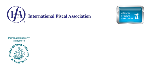 logotyp International Fiscal Association, Ośrodek Studiów Fiskalnych i honorowego patronatu JM Rektora SGH