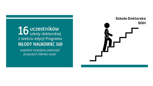grafika programu Młody Naukowiec SGH i Szkoły Doktorskiej SGH