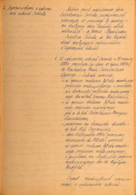Protokół z posiedzenia Senatu Akademickiego SGPiS w dniu 15 listopada 1978 roku