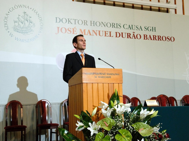 Uroczystość nadania tytułu doktora honoris causa SGH José Manuel Durão Barroso, przewodniczącemu Komisji Europejskiej