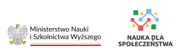 logotypy Ministerstwa Nauki i Szkolnictwa Wyższego i Programu Nauka dla Społeczeństwa