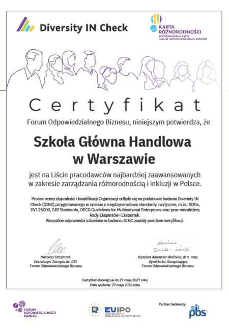 Diversity IN Check – certyfikat