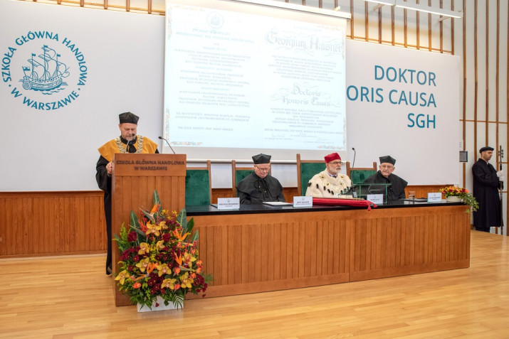 Uroczystość nadania tytułu doktora honoris causa SGH profesorowi Jerzemu Hausnerowi