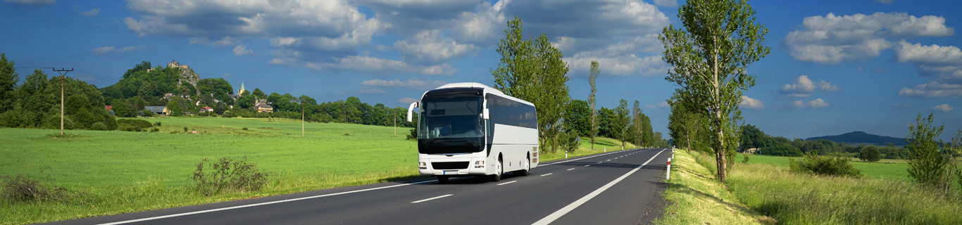 autobus na wiejskiej drodze