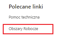 Obszary robocze do tworzenia nowej witryny w sharepoincie screen 2021