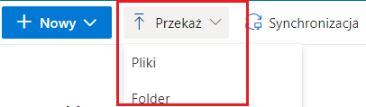 Przekazywanie nowych plików na dysk OneDrive screen 2021