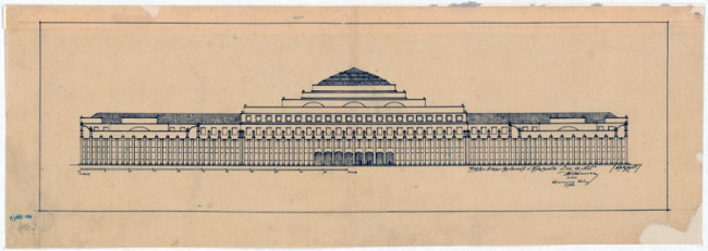 Pierwsze szkice Budynku Głównego, 1923-1924