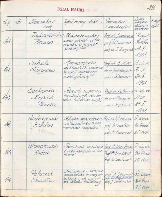 30. strona książki dyplomów doktorskich i habilitacyjnych