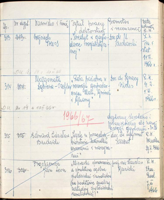 76. strona książki dyplomów doktorskich i habilitacyjnych