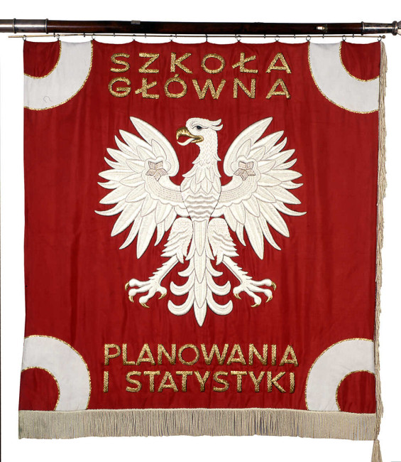 Sztandar Szkoły Głównej Planowania i Statystyki – rewers