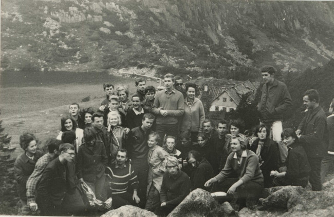 Wycieczka Chóru SGPiS w Karkonosze, schronisko Samotnia, obóz artystyczny, wrzesień 1967 roku