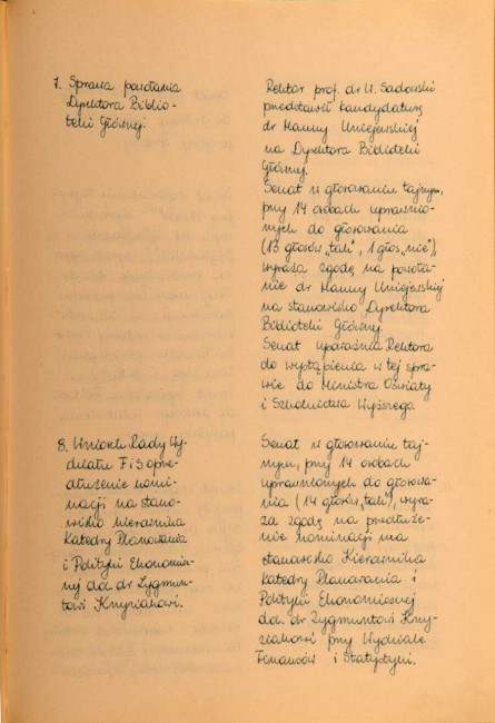 Protokół z posiedzenia Senatu Akademickiego SGPiS w dniu 29 czerwca 1967 roku