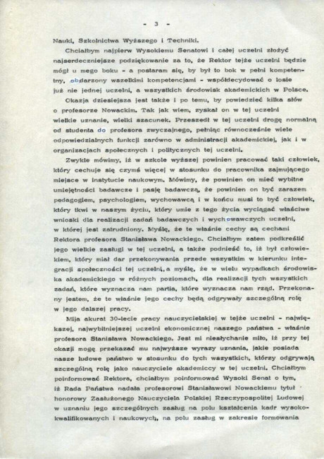 Protokół z uroczystego posiedzenia Senatu Akademickiego SGPiS z dnia 1 lutego 1983 roku