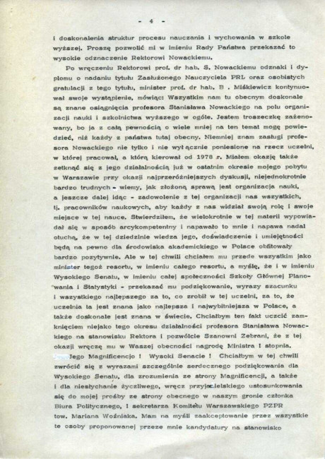 Protokół z uroczystego posiedzenia Senatu Akademickiego SGPiS z dnia 1 lutego 1983 roku