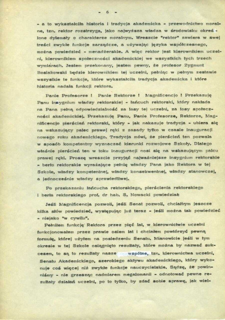 Protokół z uroczystego posiedzenia Senatu Akademickiego SGPiS z dnia 1 lutego 1983 roku