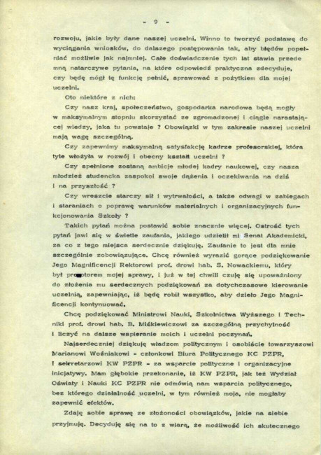 Protokół z uroczystego posiedzenia Senatu Akademickiego SGPiS z dnia 1 lutego 1983 roku