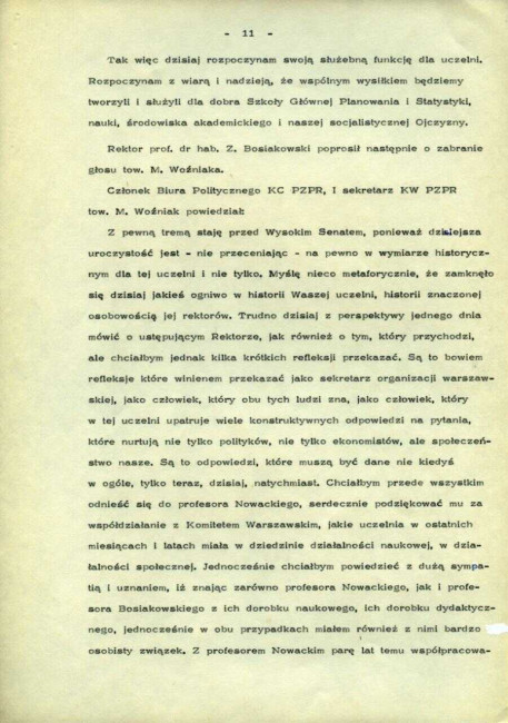 Protokół z uroczystego posiedzenia Senatu Akademickiego SGPiS z dnia 1 lutego 1983 roku