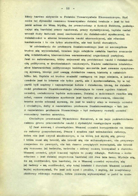 Protokół z uroczystego posiedzenia Senatu Akademickiego SGPiS z dnia 1 lutego 1983 roku