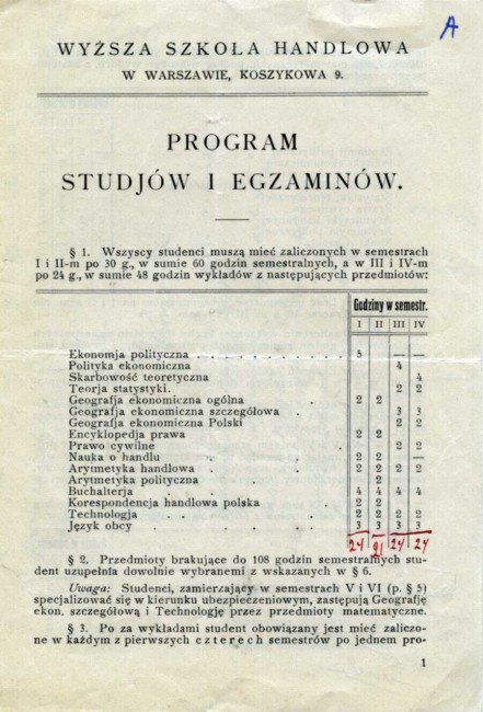 Program studiów i egzaminów w roku akademickim 1922/1923 (okładka, pełny tekst - Zbiory: Wykłady i wykładowcy)