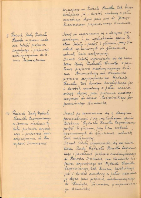 Protokół z posiedzenia Senatu Akademickiego SGPiS w dniu 26 maja 1960 roku