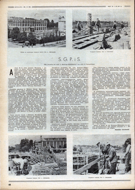 S.G.P. i S., Stolica, nr 16, 1 września 1951