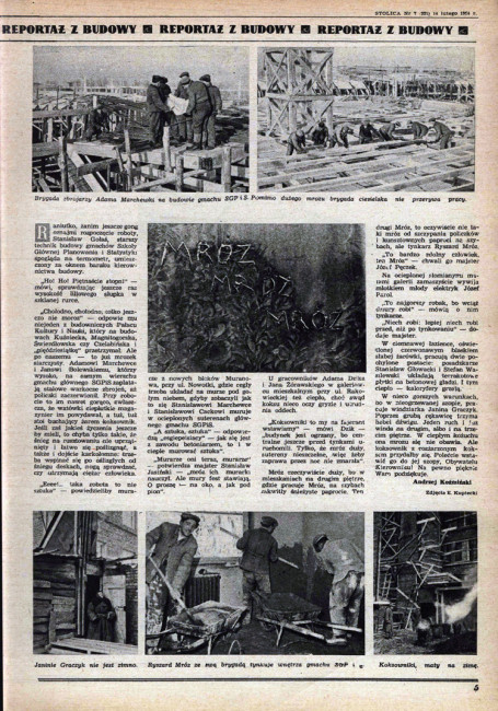 Reportaż z budowy, Stolica 1, nr 7, 14 lutego 1954