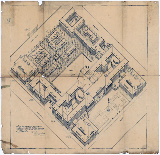 Szkic do projektu WSH. 1923 rok. Źródło: MAW_IIIb 136-6