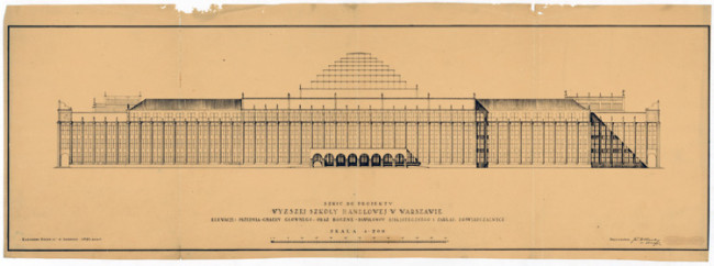 Szkic do projektu WSH. 1924 rok. Źródło: MAW_IIIb 136-40