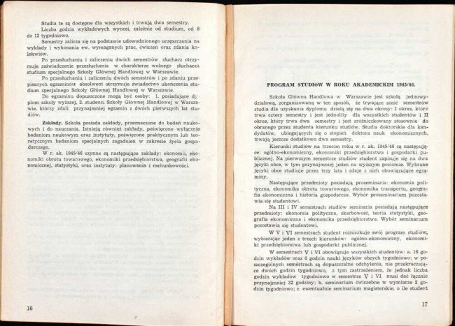 strony składu osobowego i spisu wykładów na rok akademicki 1945/46