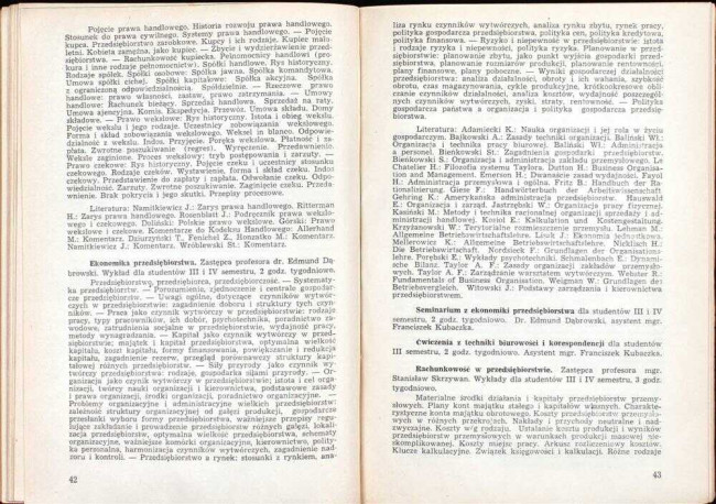 strony składu osobowego i spisu wykładów na rok akademicki 1945/46