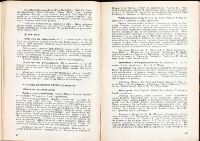 strony składu osobowego i spisu wykładów na rok akademicki 1945/46