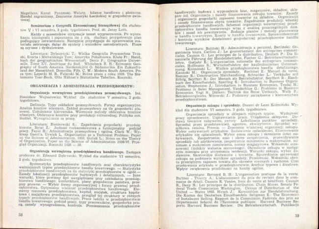 strony składu osobowego i spisu wykładów na rok akademicki 1945/46