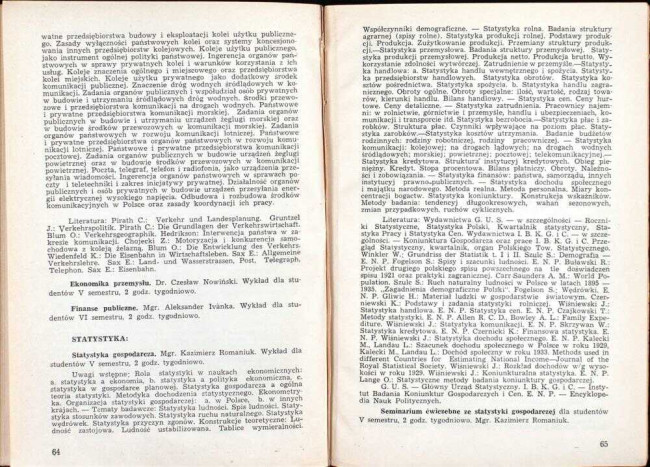 strony składu osobowego i spisu wykładów na rok akademicki 1945/46