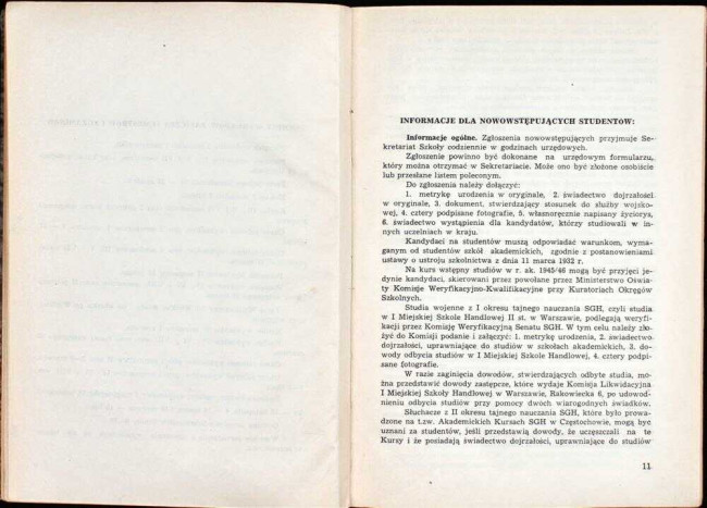 strony składu osobowego i spisu wykładów na rok akademicki 1945/46