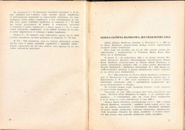 strony składu osobowego i spisu wykładów na rok akademicki 1946/47