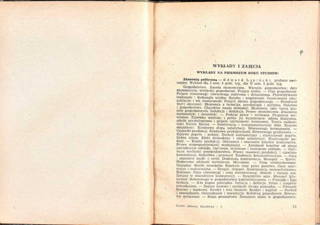 strony składu osobowego i spisu wykładów na rok akademicki 1946/47