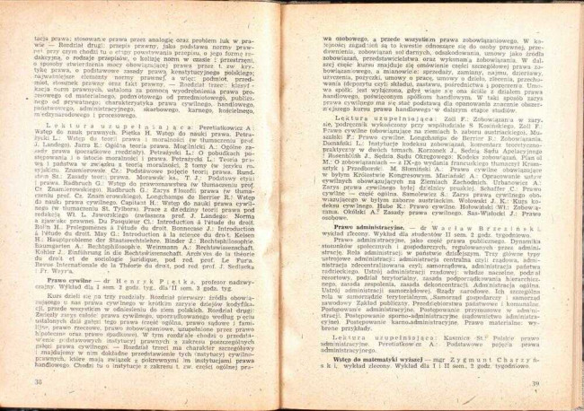 strony składu osobowego i spisu wykładów na rok akademicki 1946/47