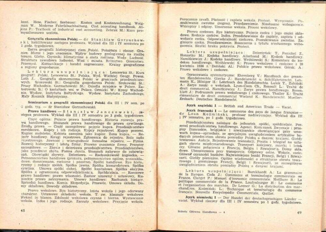 strony składu osobowego i spisu wykładów na rok akademicki 1946/47