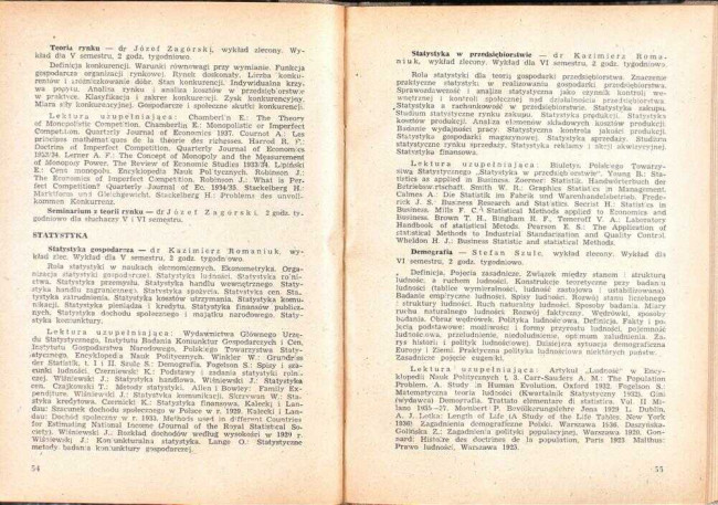 strony składu osobowego i spisu wykładów na rok akademicki 1946/47