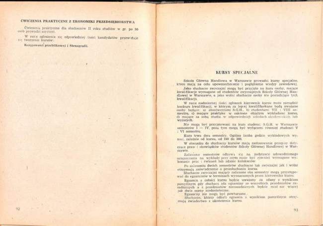 strony składu osobowego i spisu wykładów na rok akademicki 1946/47