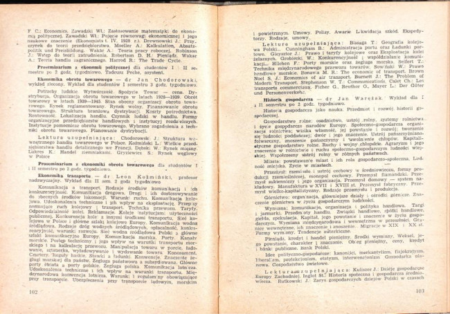 strony składu osobowego i spisu wykładów na rok akademicki 1946/47