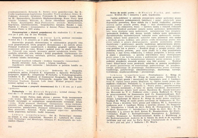 strony składu osobowego i spisu wykładów na rok akademicki 1946/47