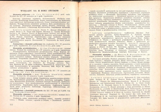 strony składu osobowego i spisu wykładów na rok akademicki 1946/47