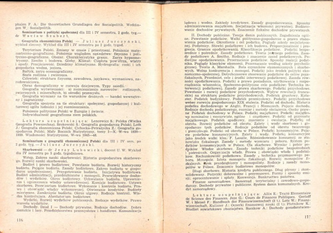 strony składu osobowego i spisu wykładów na rok akademicki 1946/47