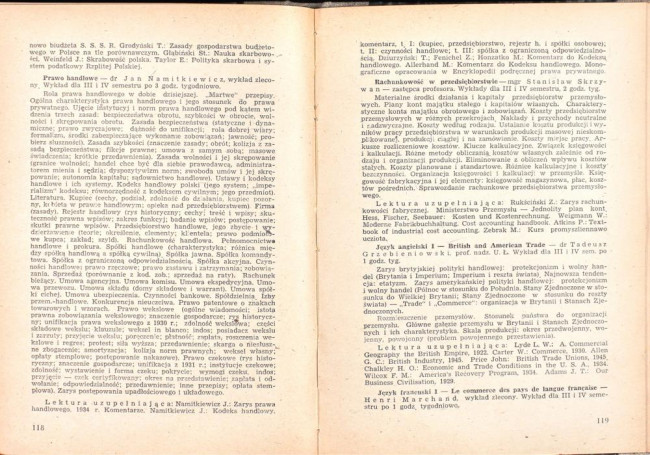 strony składu osobowego i spisu wykładów na rok akademicki 1946/47