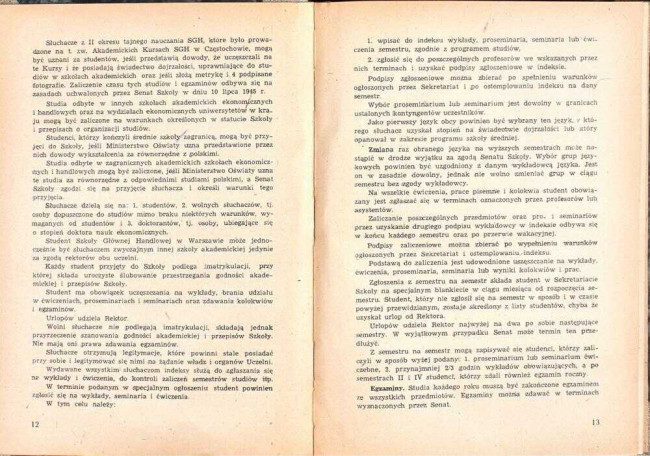 strony składu osobowego i spisu wykładów na rok akademicki 1946/47