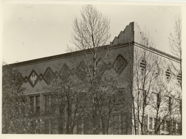 Budynek Biblioteki Wyższej Szkoły Handlowej, elewacja zachodnia, 1930 rok