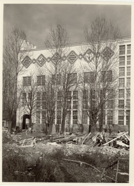 Budynek Biblioteki Wyższej Szkoły Handlowej, elewacja zachodnia, 1930 rok