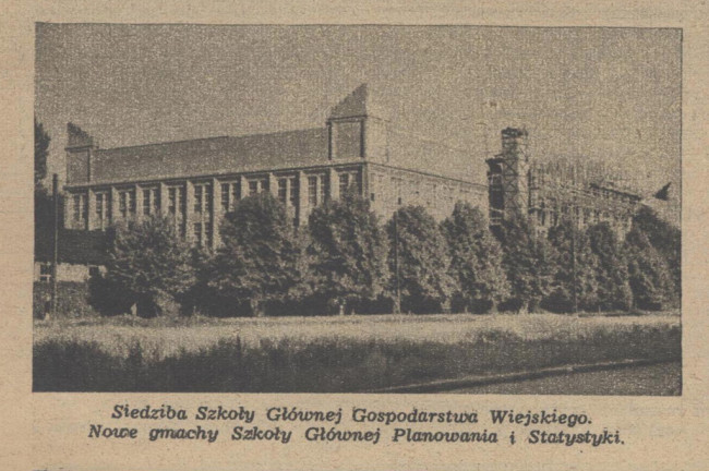 Budowa Gmachu Głównego SGPiS, lipiec 1953 rok. Źródło: Stolica, nr 31, 2 sierpnia 1953